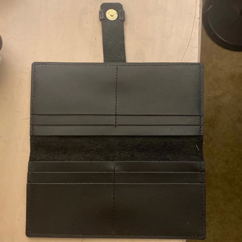 Black vegan leather wallet